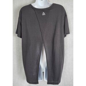 REEBOK Women’s Split Open Back Shirt (L) Gray Workout NWT Speedwick T-shirt Cool